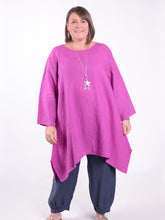 Lagenlook Asymmetric  Linen Tunic - 12236, Tunic, Pure Plus Clothing, Lagenlook Clothing, Plus Size Fashion, Over 50 Fashion